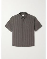 Saint Laurent - Striped Silk Crepe De Chine Shirt - Lyst