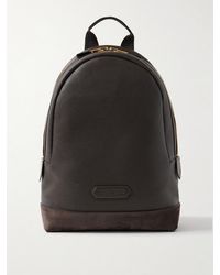Tom Ford - Suede-Trimmed Full-Grain Leather Backpack - Lyst