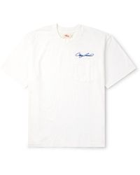 CHERRY LA - Distressed Logo-embroidered Cotton-jersey T-shirt - Lyst