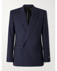 Balmain - Double-Breasted Pinstriped Wool-Blend Blazer - Lyst