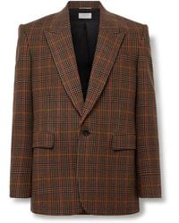 Saint Laurent - Houndstooth Checked Wool Blazer - Lyst