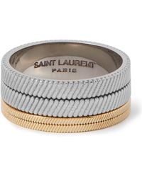 Saint Laurent - Tandem Silver- And Gold-tone Ring - Lyst