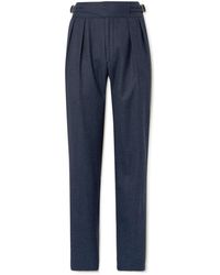 Rubinacci - Straight-leg Pleated Wool-flannel Suit Trousers - Lyst