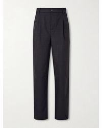 De Bonne Facture - Grandad Straight-Leg Wool Trousers - Lyst