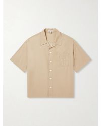 Loewe - Camp-Collar Anagram-Detailed Cotton-Twill Shirt - Lyst