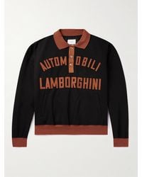 Rhude - Lamborghini Appliquéd Two-tone Cotton-blend Piqué Polo Shirt - Lyst