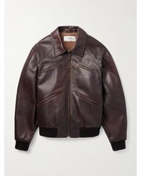 Celine - Leather Bomber Jacket - Lyst