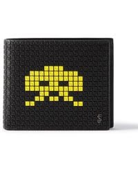 Serapian Space Invaders Printed Stepan Coated-canvas And Leather Billfold Wallet - Black