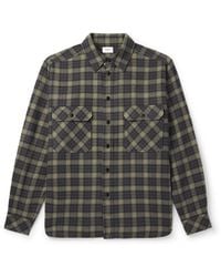Saint Laurent - Checked Wool-Gauze Overshirt - Lyst