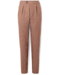 Incotex - Venezia 1951 Slim-Fit Tapered Pleated Linen Suit Trousers - Lyst
