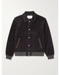 MR P. - Suede-trimmed Cotton-corduroy Varsity Jacket - Lyst