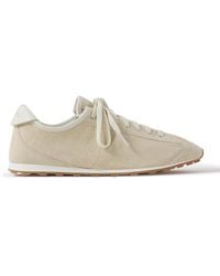 Jacquemus - The Tennis Leather-Trimmed Croc-Effect Suede Sneakers - Lyst