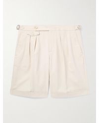 Brunello Cucinelli - Straight-leg Pleated Cotton-twill Shorts - Lyst