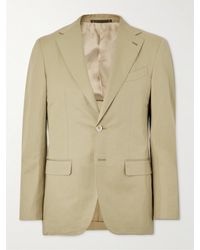 Caruso - Aida Slim-fit Cropped Cotton And Linen-blend Suit Jacket - Lyst