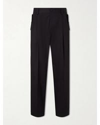 Dolce & Gabbana - Pleated Cotton Trousers - Lyst