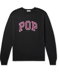 Pop Trading Co. - Arch Logo-appliquéd Cotton Sweater - Lyst