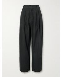Agolde - Slater Straight-Leg Pleated Cotton-Twill Trousers - Lyst