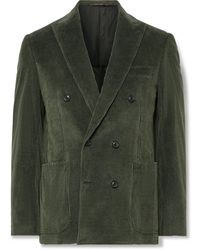 Canali - Kei Unstructured Double-breasted Cotton-blend Corduroy Suit Jacket - Lyst