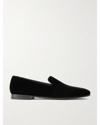 Manolo Blahnik - Mario Grosgrain-Trimmed Velvet Loafers - Lyst