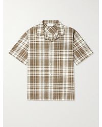 MR P. - Camp-Collar Checked Textured-Cotton Shirt - Lyst
