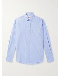 Valentino Garavani - Button-Down Collar Logo-Embroidered Striped Cotton-Poplin Shirt - Lyst