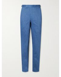 Richard James - Straight-Leg Linen-Blend Suit Trousers - Lyst