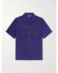 Blue Blue Japan - Convertible-Collar-Dyed Silk-Habotai Shirt - Lyst