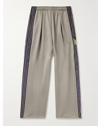 Kapital - Straight-Leg Pleated Appliquéd Striped Tech-Jersey Track Pants - Lyst