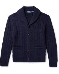 Polo Ralph Lauren - Shawl-collar Cable-knit Wool And Cashmere-blend Cardigan - Lyst