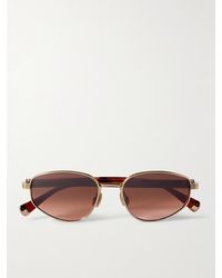 Brunello Cucinelli - Round-frame Tortoiseshell Acetate And Gold-tone Sunglasses - Lyst