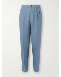 Brunello Cucinelli - Straight-Leg Pleated Linen Suit Trousers - Lyst