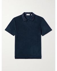 Agnona - Linen-trimmed Cotton-blend Terry Polo Shirt - Lyst