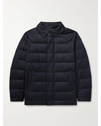 Yves Salomon - Daunenjacke aus gestepptem Green-Storm-System®-Twill aus einer Woll-Seidenmischung - Lyst