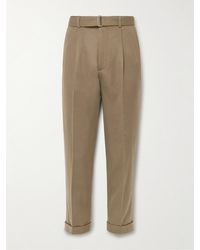 Officine Generale - Hugo Tapered Belted Cotton-blend Corduroy Suit Trousers - Lyst