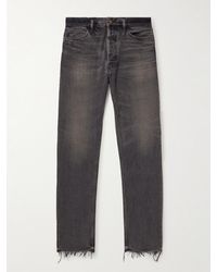 Fear Of God - Jeans A Gamba Dritta Effetto Consumato Con Logo Applicato - Lyst