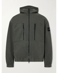 Stone Island - Logo-Appliquéd Garment-Dyed Cotton Ripstop Hooded Jacket - Lyst