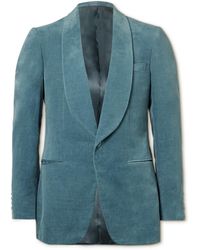 Kingsman - Slim-fit Shawl-collar Cotton And Linen-blend Velvet Tuxedo Jacket - Lyst