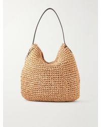 JW Anderson - Bulb Leather-Trimmed Raffia Tote Bag - Lyst