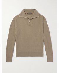 Loro Piana - Akan Ribbed Cashmere And Silk-blend Half-zip Sweater - Lyst