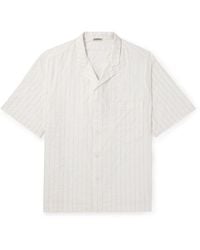 Barena - Bagolo Camp-collar Pinstriped Cotton-poplin Shirt - Lyst