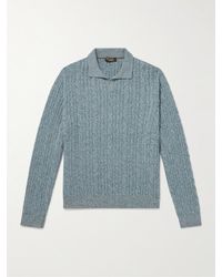 Loro Piana - Cable-Knit Cashmere Polo Sweater - Lyst