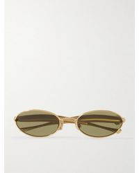 Bottega Veneta - Sardine Oval-frame Gold-tone Sunglasses - Lyst