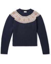 Celine - Slim-Fit Fair Isle Wool Sweater - Lyst