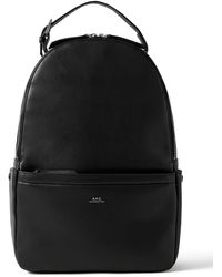 A.P.C. - Logo-print Recycled-faux Leather Backpack - Lyst