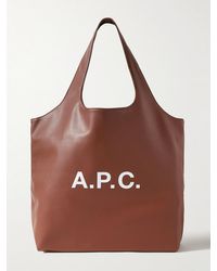 A.P.C. - Tote bag in tessuto spalmato con logo Ninon - Lyst