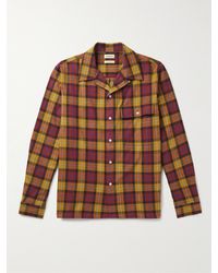 De Bonne Facture - Convertible-collar Checked Cotton-flannel Shirt - Lyst