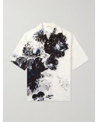 Alexander McQueen - Camicia in seta floreale con colletto convertibile - Lyst