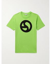 Acne Studios - Everest Logo-Print Neon Cotton And Lyocell-Blend Jersey T-Shirt - Lyst
