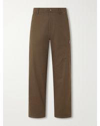 Moncler - Straight-Leg Cotton-Blend Gabardine Trousers - Lyst