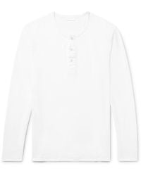 Handvaerk Pima Cotton-jersey Henley Pajama Shirt - White